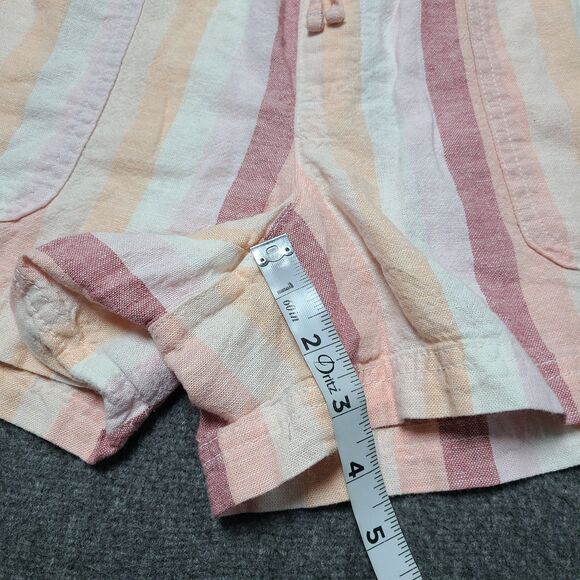 Gap Womens Shorts Small Linen Multicolor Stretch Stripe Beach Party Boho‎ - Picture 2 of 7